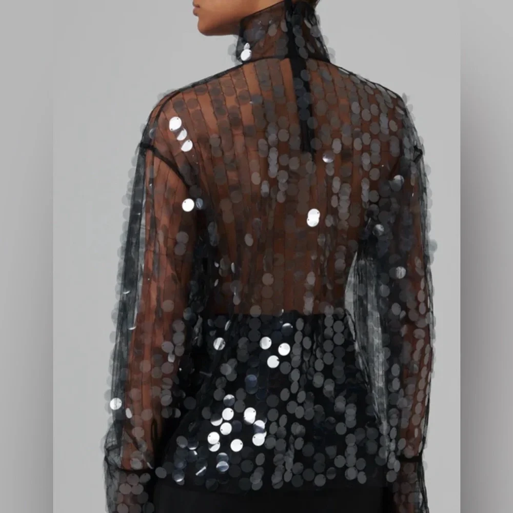 NWT 16Arlington Olall Paillettes Turtleneck Top - Picture 8 of 10